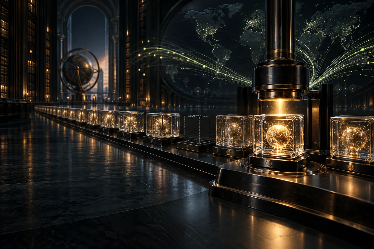 A premium institutional archive seals one verified global evidence capsule into a continuous chain while one empty missed-day slot remains permanently visible.